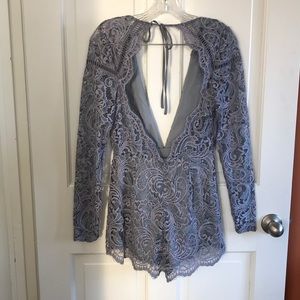 Tobi light purple lace romper